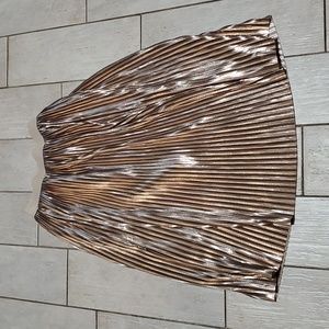 Medium Mid-Length Skirt with Gold and Silver Pleats